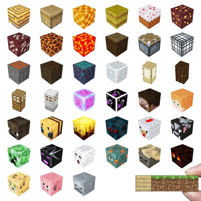 Minecraft DIY บล็อกตัวต่อแม่เหล็ก 2CM เลือกประกอบฟรี
