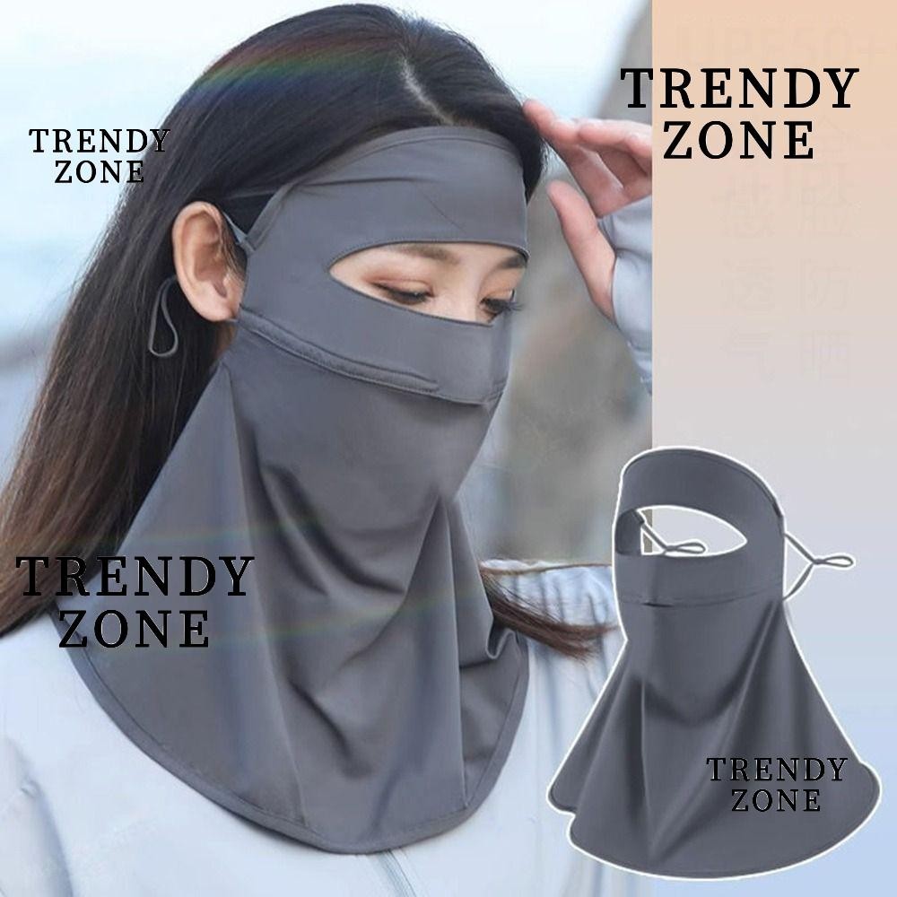 Trendyzone ฤดูร้อน Breathable , Face คอไหล่ UPF50 + Sun ป้องกันผ้าพันคอ, UV Protection Flap Wraps Anti-UV Integrated Facial Cover สําหรับผู้หญิง
