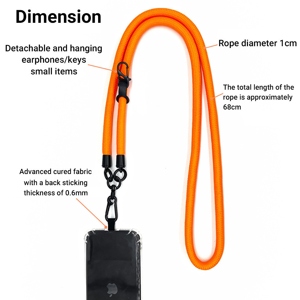 120 ซม.10 มม สายสะพายโทรศัพท์ สายคล้องคอ เคสสายสะพาย สร้อยคอป้องกันการโจรกรรมสําหรับอุปกรณ์เสริมโทรศัพท์มือถืออินเทSJPS - รูปที่ 6