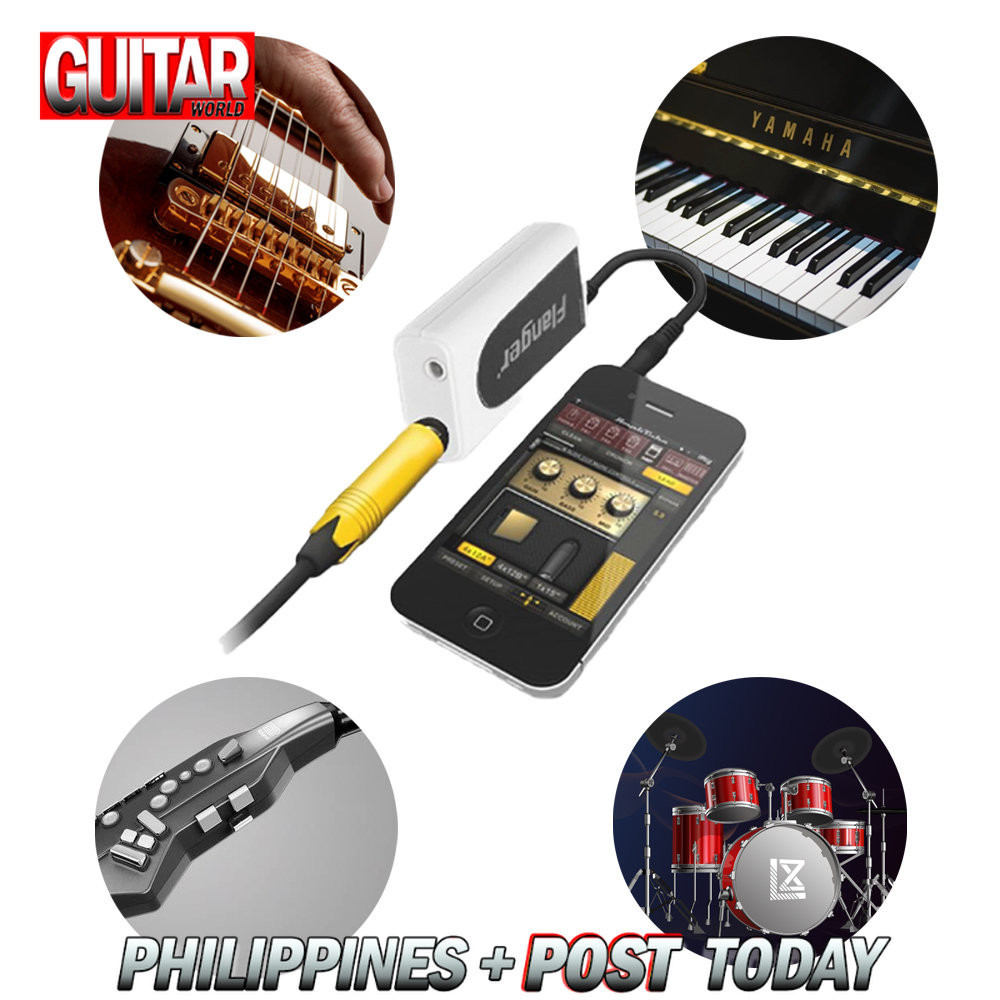 Flanger FC-21 Guitar Bass เป็นสมาร์ทโฟนเชื่อมต่อกับอะแดปเตอร์แปลงเพลงเหยียบเอฟเฟกต์กีตาร์ APP