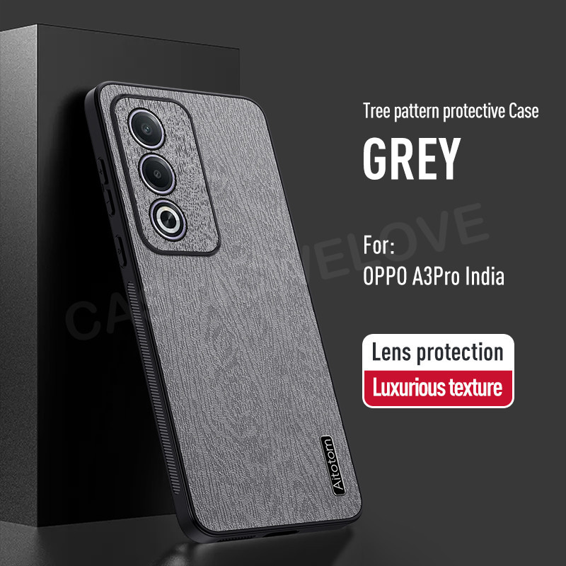 ปลอกสําหรับOppo A3 Pro A3x A3 Pro A5 A5i Pro 4G 5G 2025 Tree Grainปกหนังป้องกันAnti Fallและกันกระแทกเคสโทรศัพท์ ราคา ถูกที่สุด ดีลบีเคเค แกลเลอรีภาพที่ 3