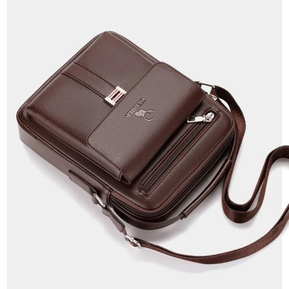 CONFIANZA Business Man Messenger Bag,หลายกระเป๋าสีทึบผู้ชายCrossbodyไหล่กระเป๋า,กระเป๋าถือคุณภาพสูงของแท้หนังขนาดใหญ่ความจุFanny Pack