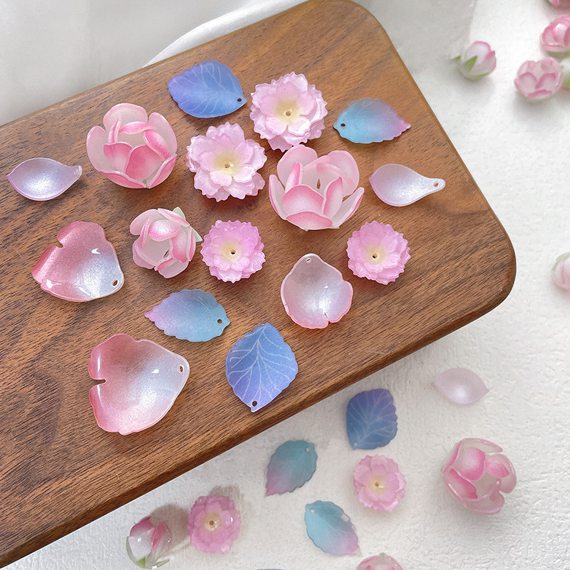 ใหม่สไตล์จีนโบราณความรู้สึกเย็นดอกบัวใบไผ่แผ่นหดความร้อนจี้ DIY เครื่องประดับทำมือปิ่นปักผมมืออุปกรณ์ลูกปัด