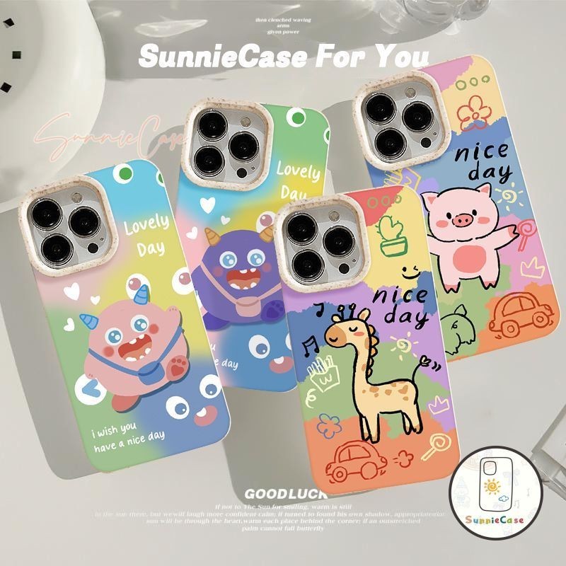 สัตว์ประหลาดหมูน่ารักเคสOPPO A16 A12 A78 A76 A53 A3s A77 A38 A15 A54 A5s A7 A18 A17K A16K A17 A58 A9 A57 Reno 10 6 11 8T