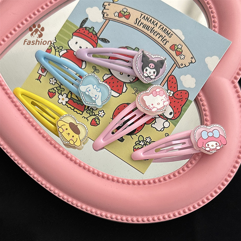 [แฟชั่น] 1pc Anime Hello Kitty Kuromi My Melody Sanrio Kawaii BB คลิปเด็กผู้หญิง Hairpin คลิปแฟชั่นน่ารักอุปกรณ์เสริมผมของขวัญ {TH}
