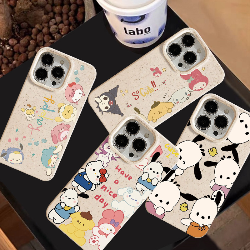 การ์ตูน Hellokitty Pochacco คู่หู เป็นมิตรกับสิ่งแวดล้อ เคสiPhone 11 16 15 14 13 12 Pro MAX 7 6 16 15 8 Plus XR X XS MAX
