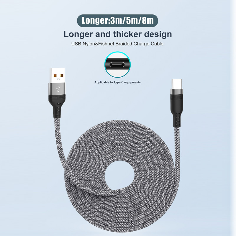 ที่ชาร์จโทรศัพท์ สายไนลอน สายข้อมูล ใช้งานได้ดีกับโทรศัพท์ Samsung หัวเว่ยฯ ลฯ