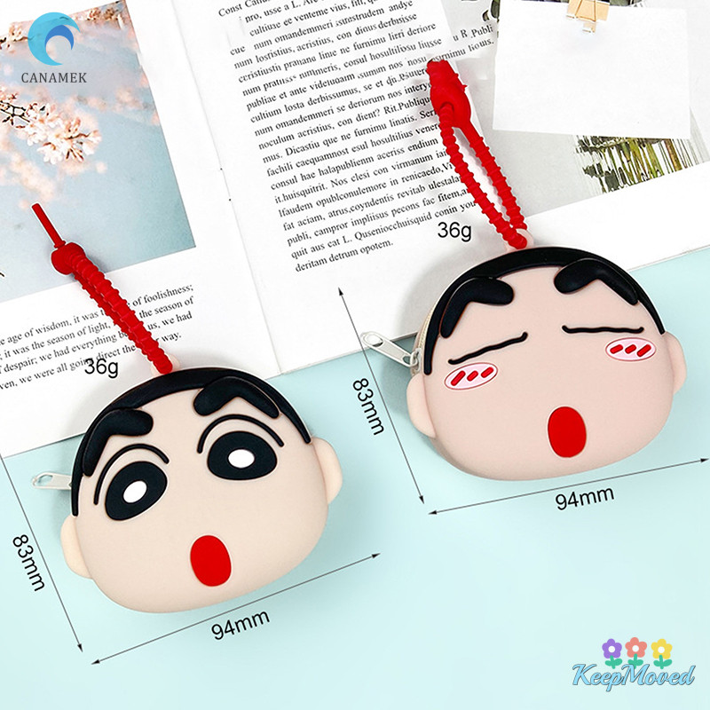 Keepmoved Crayon Shin-Chan กระเป๋าถือน่ารักกระเป๋าใส่เหรียญ Periphery กระเป๋าเก็บกระเป๋าเป้สะพายหลังจี้ Kawaii วันหยุดเด็กพวงกุญแจของขวัญวันเกิดใหม่