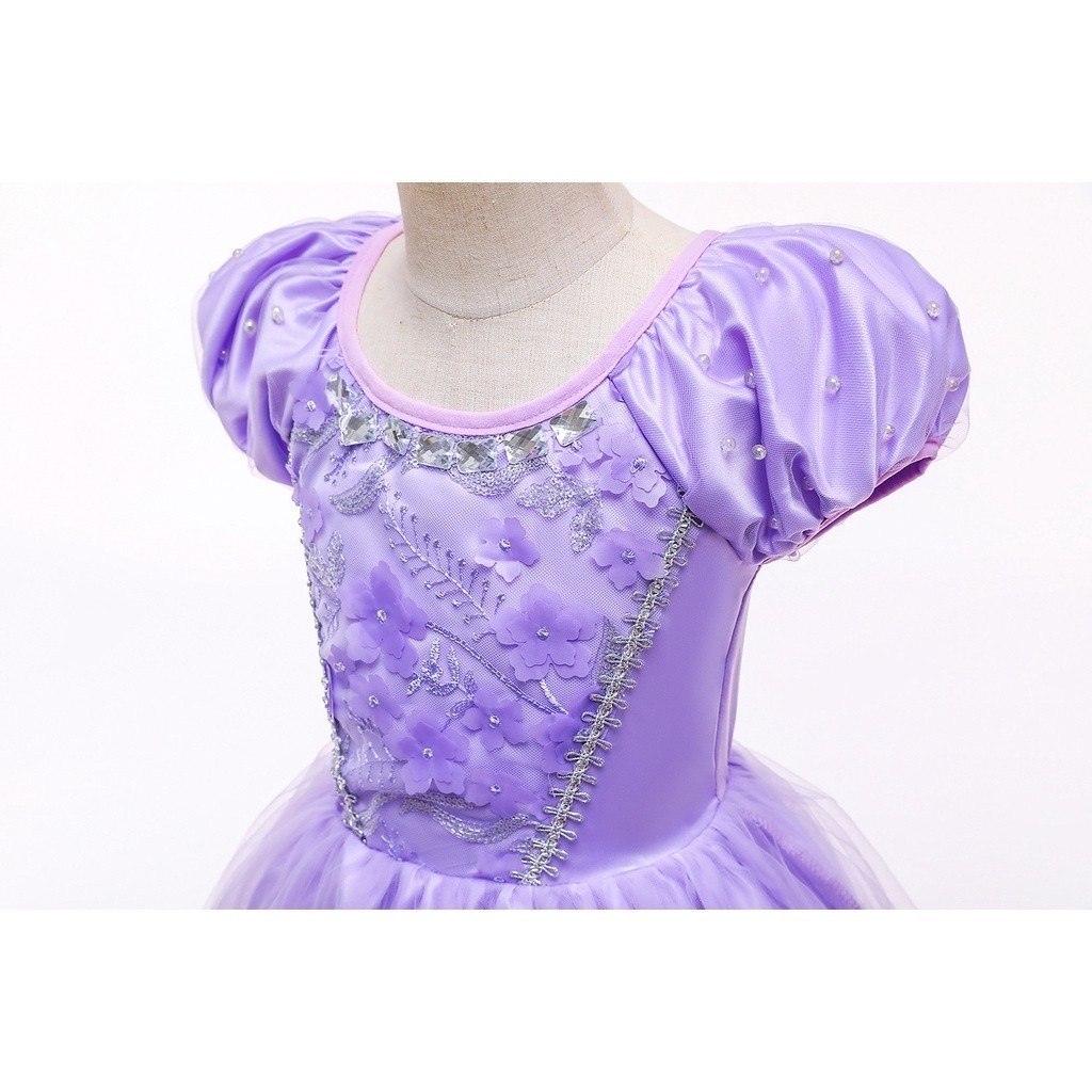 UhomePrincess Sofia Dress ชุดคอสเพลย์เด็กการ์ตูนโซเฟียเจ้าหญิงแรกแต่งตัวชุดงานเลี้ยงวันเกิด ราคา ถูกที่สุด ดีลบีเคเค แกลเลอรีภาพที่ 6