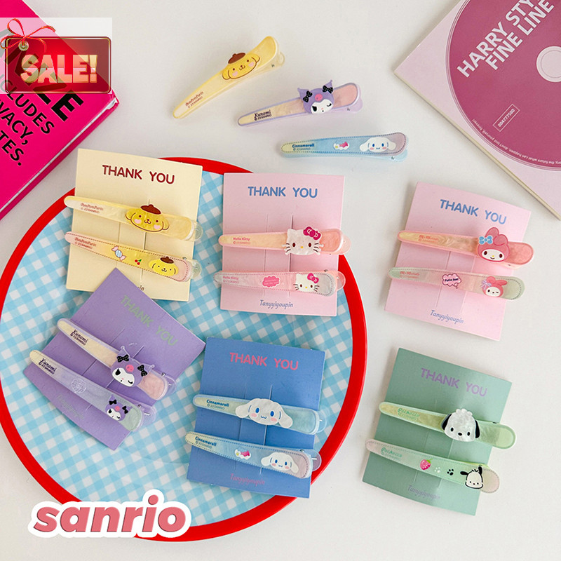 Bl Sanrio อะนิเมะ Hello Kitty Hairpin น่ารักการ์ตูน Kuromi My Melody Cinnamoroll Kawaii Art แฟชั่นอุปกรณ์เสริมผม Kawaii สาวของขวัญ A