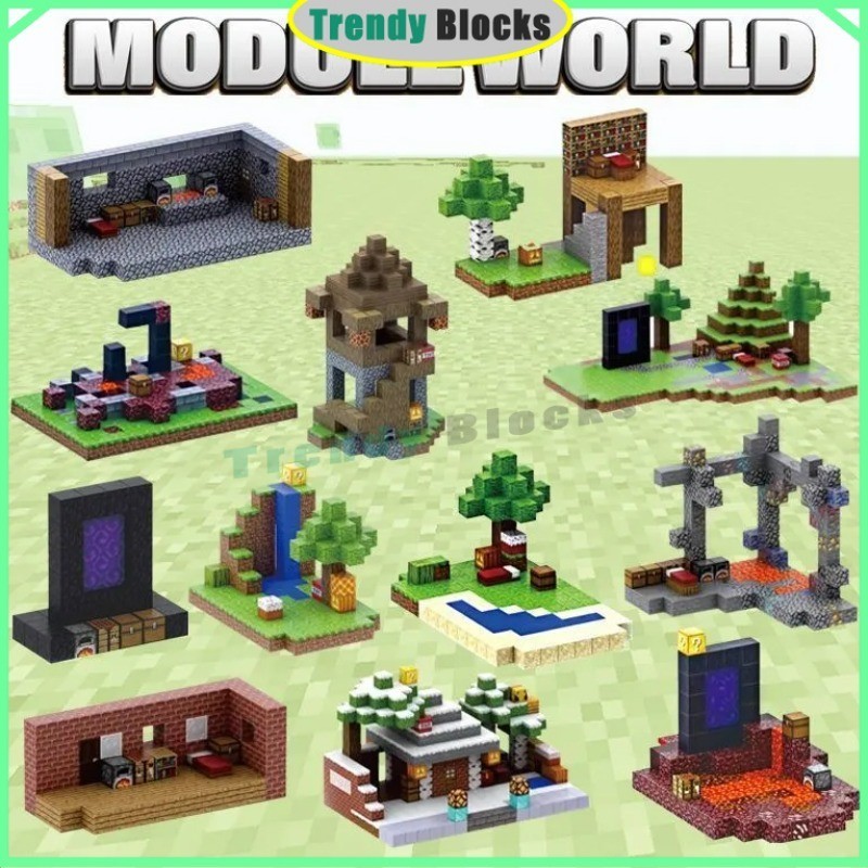 Minecraft บล็อกตัวต่อแม่เหล็ก diy ประกอบของเล่นเพื่อการศึกษา portal แม่เหล็กสามมิติ เด็กชายแม่เหล็ก ของขวัญเด็กผู้หญิง