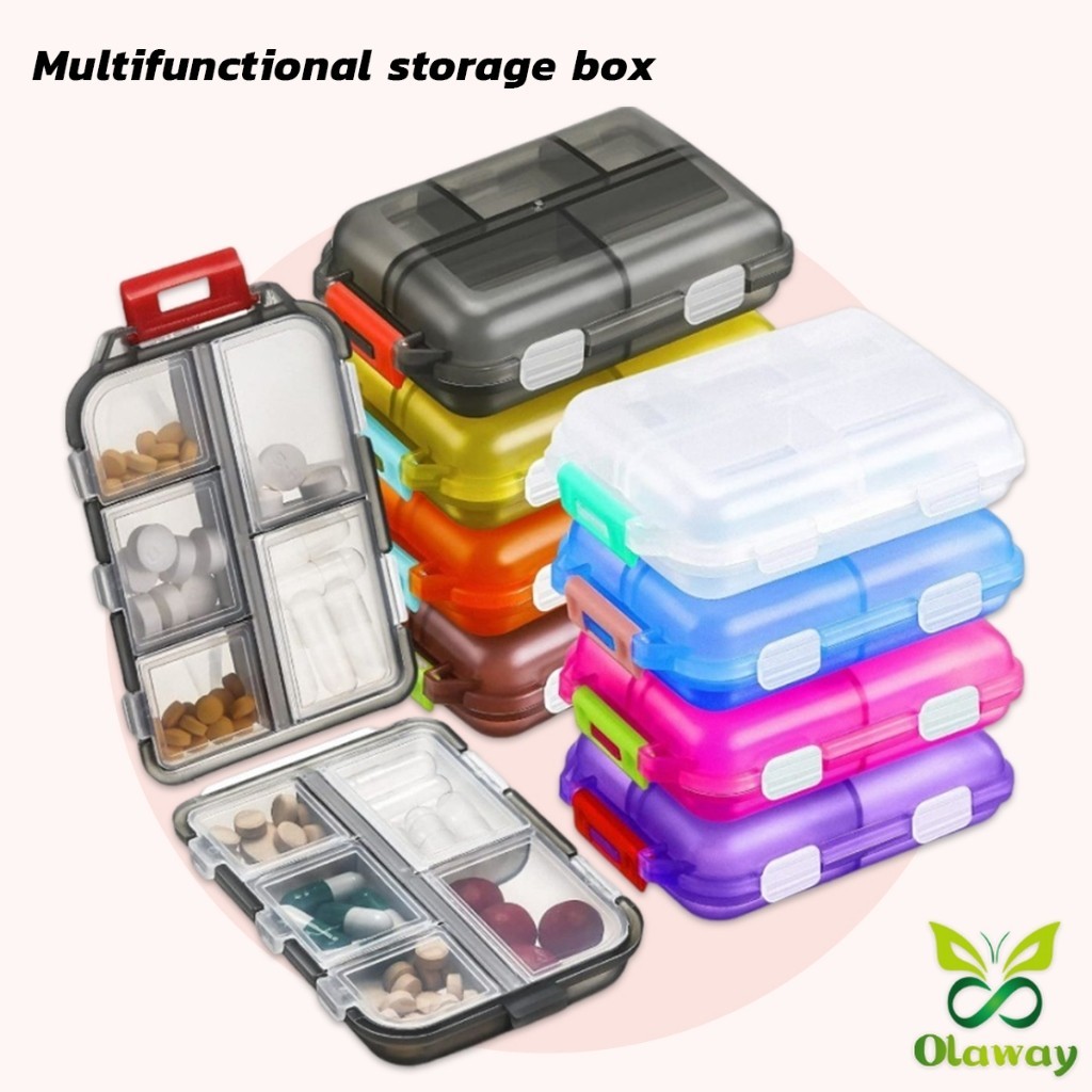 กล่องเก็บยา เก็บของอเนกประสงค์ 10 ช่อง ป้องกันความชื้น ขนาดเล็ก แบบพกพา Storage box (ส่งจากไทย) (เก็บเงินปลายทางได้) ราคา ถูกที่สุด ดีลบีเคเค แกลเลอรีภาพที่ 2