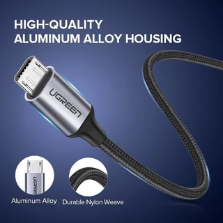 UGREEN สายชาร์จ Micro USB 2.4A USB 2.0 Qualcomm 3.0 สายชาร์จแอนดรอยสีดำ สาย Fast ชาร์จ สำหรับ A5S j7 A7 A6+ US290