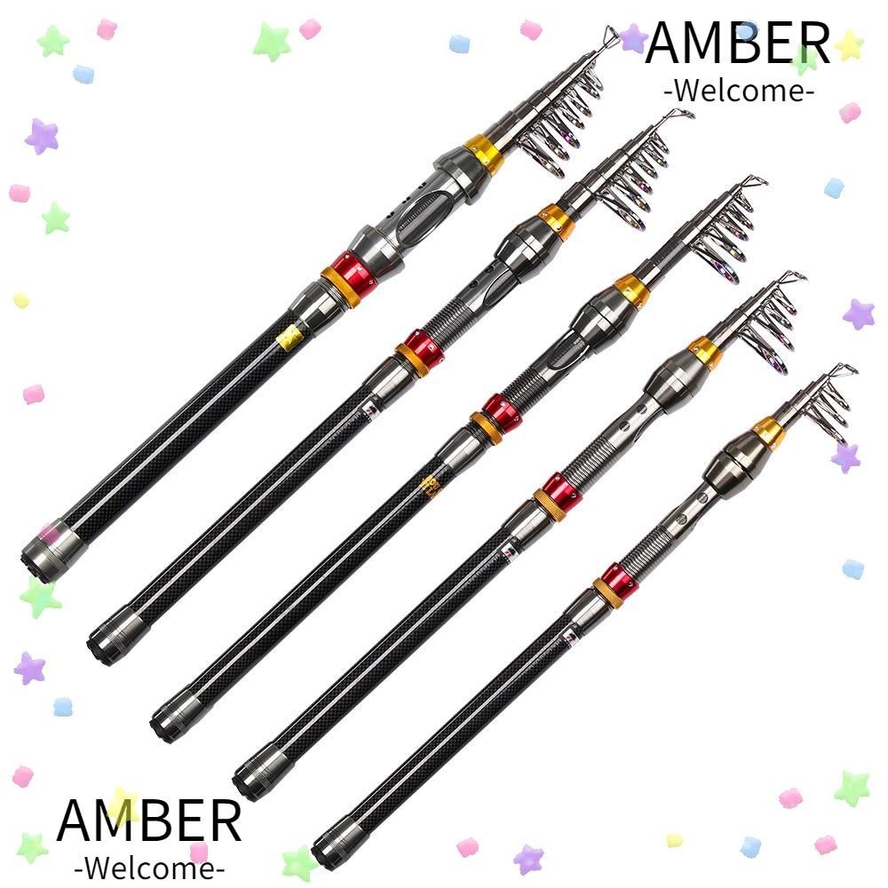 AMBER คันเบ็ดตกปลาคาร์บอน ยืดสไลด์ได้ ขนาด 1.8/2.1/2.4/2.7/3.0/3.3 ม.