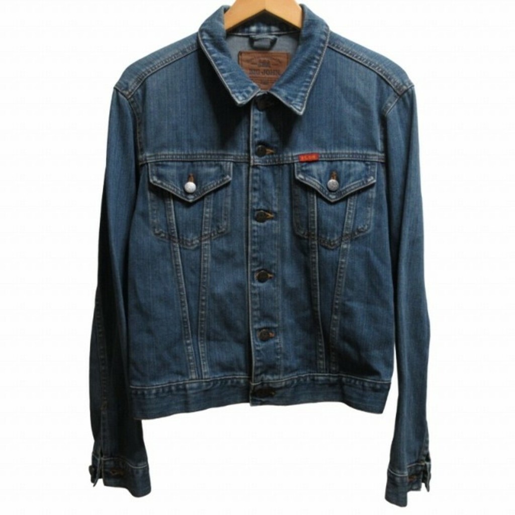 Big John Denim Jacket G Jean Logo Button Indigo Blue M Direct from Japan Secondhand