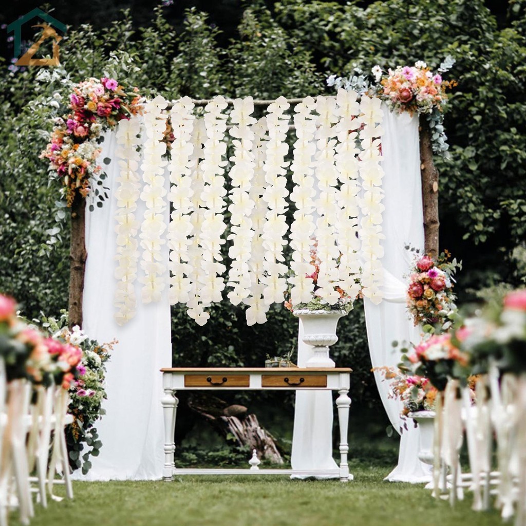 40 ชิ้นประดิษฐ์ Wisteria Lanyard ปลอมแขวน Wisteria Vines สําหรับงานแต่งงานหน้าแรก Patio ตกแต่ง SHOPC