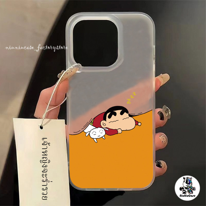 ส่งจากไทย Fun CrayonShin-chan เคสโทรศัพท์ โปร่งแสง For เคสไอโฟน11 iPhone 11 12 13 14 15 Pro Max X XS 7 8 Plus XR เคส