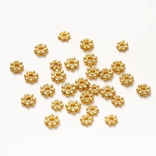 St.kunkka 6 * 6 มม. 50-100 ชิ้นรูปเกล็ดหิมะโลหะผสมลูกปัดปะเก็นลูกปัดแยกสําหรับ DIY สร้อยข้อมือลูกปัดสร้อยคอ