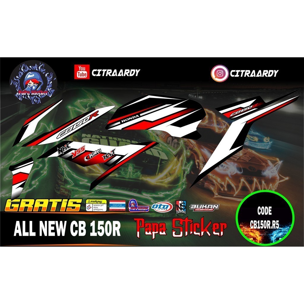 Striping CB150R / CB 150 R ใหม่ทั้งหมด 2018 2019 สติ๊กเกอร์ Variations Scotlite มอเตอร์สติ๊กเกอร์