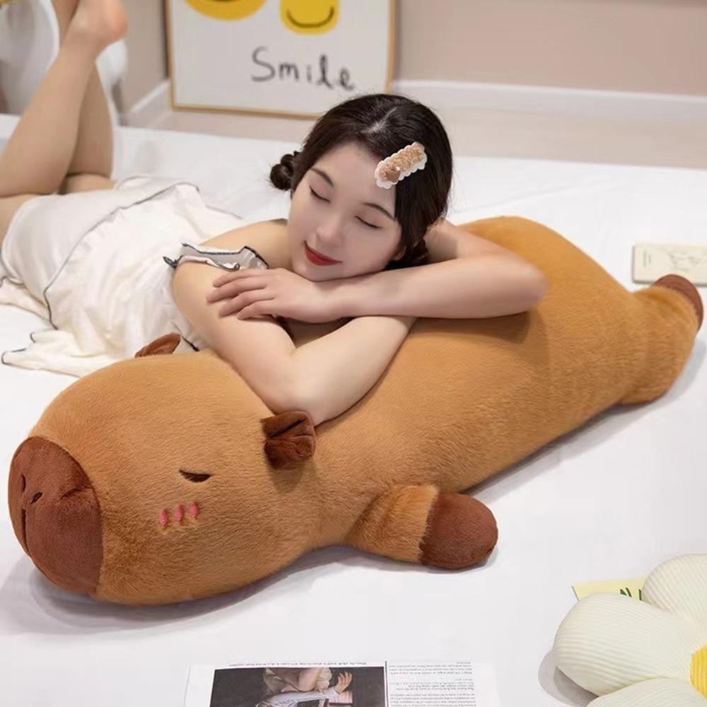 Zhuanke 50/70/90 ซม.กอดหมอน Body, ตุ๊กตา Sleep Capybara ของเล่นตุ๊กตา, การ์ตูนยักษ์ Creative เตียงสี่เหลี่ยมผืนผ้าเบาะตกแต่งบ้าน - รูปที่ 5
