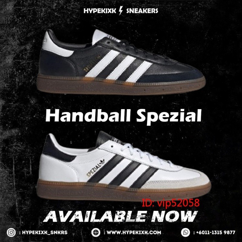 Adhandballspezialรองเท้ากีฬาสีดําและสีขาวie3402 ie3403