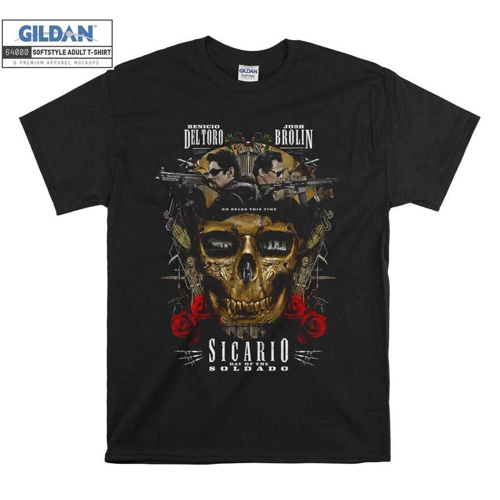 Skull Sicario Soldado เสื้อยืด Hoodie Tshirt ผู้ชาย F692
