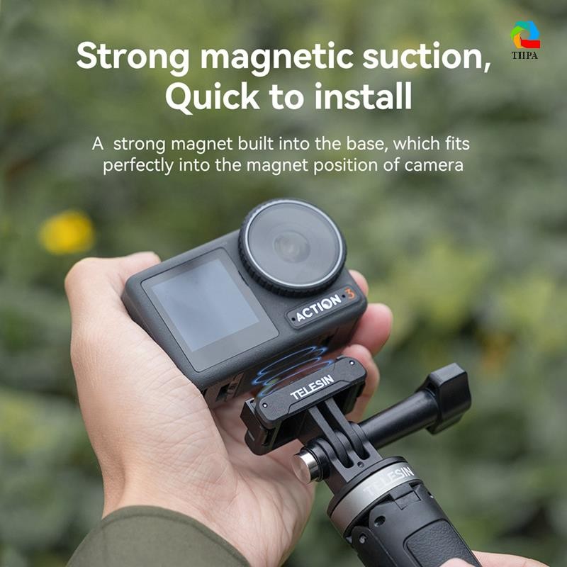 Telesin อะแดปเตอร์กล้องแอคชั่นแคมเมราสําหรับอุปกรณ์เสริม DJI OSMO Action 3 paudnef.th