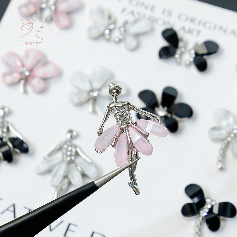 [maybeauty] 5pcs เรซิ่น Four-leaf Clover Dragonfly Ballerina Glitter เครื่องประดับ DIY งานแต่งงาน Appliques เล็บ Ch ตกแต่ง Salon เครื่องประดับ {TH}