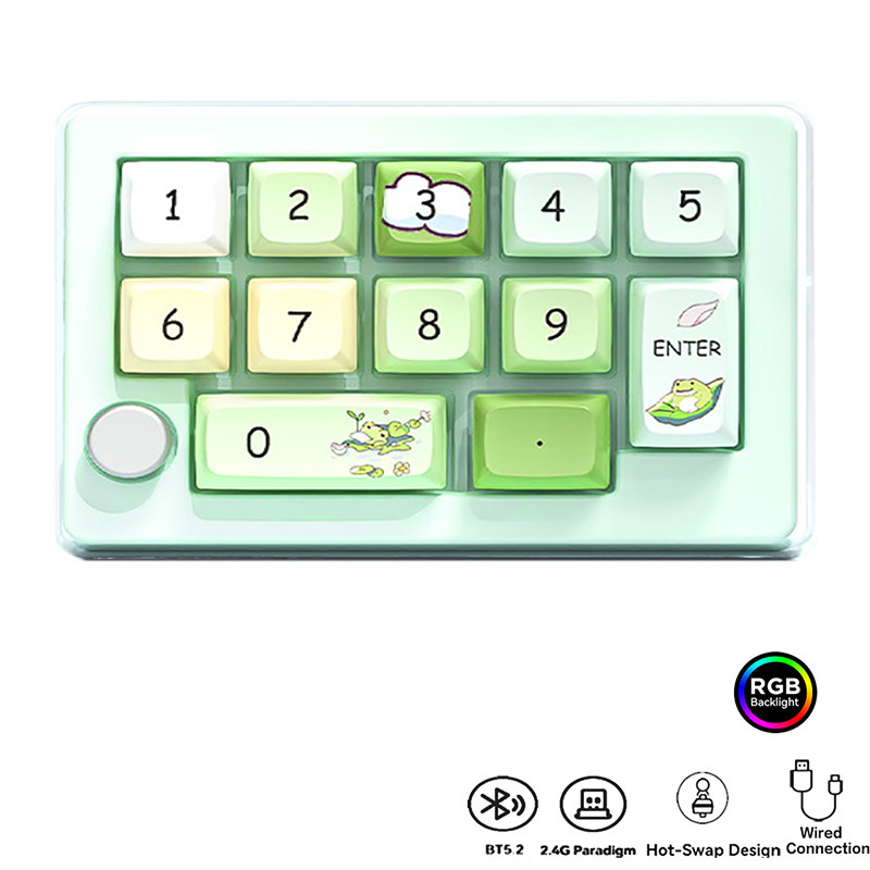 บลูทูธ Tri-Mode ไร้สาย RGB Backlit จํานวนคีย์บอร์ดคีย์บอร์ดเกมกล Full Hot Swappable คีย์การเขียนโปรแกรมคีย์บอร์ดสําหรับเดสก์ท็อป/แล็ปท็อป