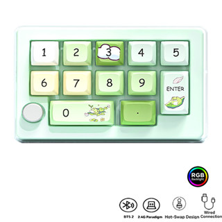 บลูทูธ Tri-Mode ไร้สาย RGB Backlit จํานวนคีย์บอร์ดคีย์บอร์ดเ…