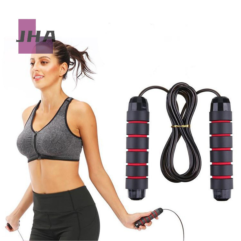 [JHA] เชือกกระโดด Professional Tangle Free Rapid Speed Jumping Rope Foam Handle Adjustable Steel Ski