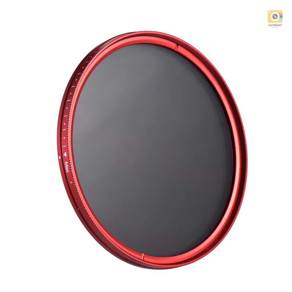 Fotga 77 มม.Slim ND Fader Variable Filter Neutral Density ND2 ถึง ND400 เปลี่ยนสีแดงสําหรับกล้องCanon DSLR