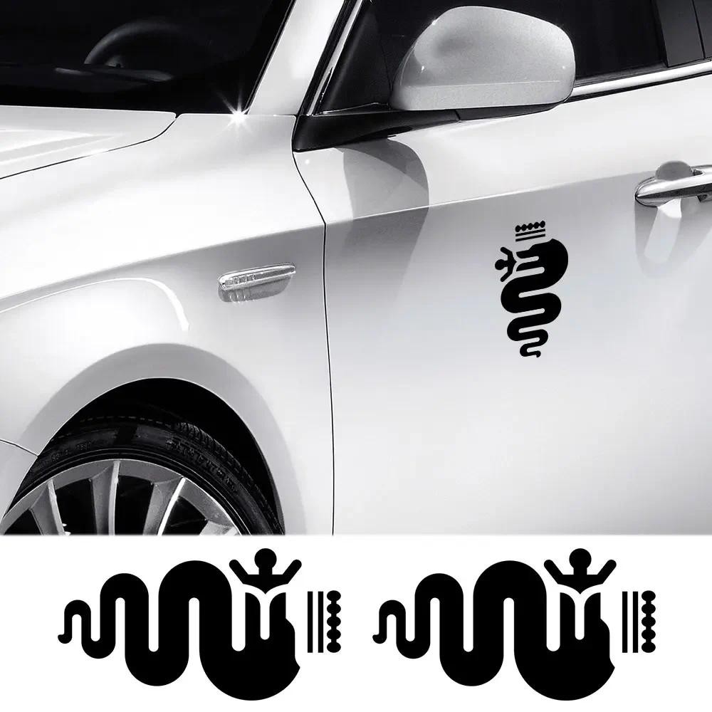 2pcs รถ Decals ทั้ง Body Trim สติกเกอร์สําหรับ Alfa Romeo Giulia Giulietta 159 156 MITO Stelvio 147 Sportiva Duetto GT อุปกรณ์เสริม