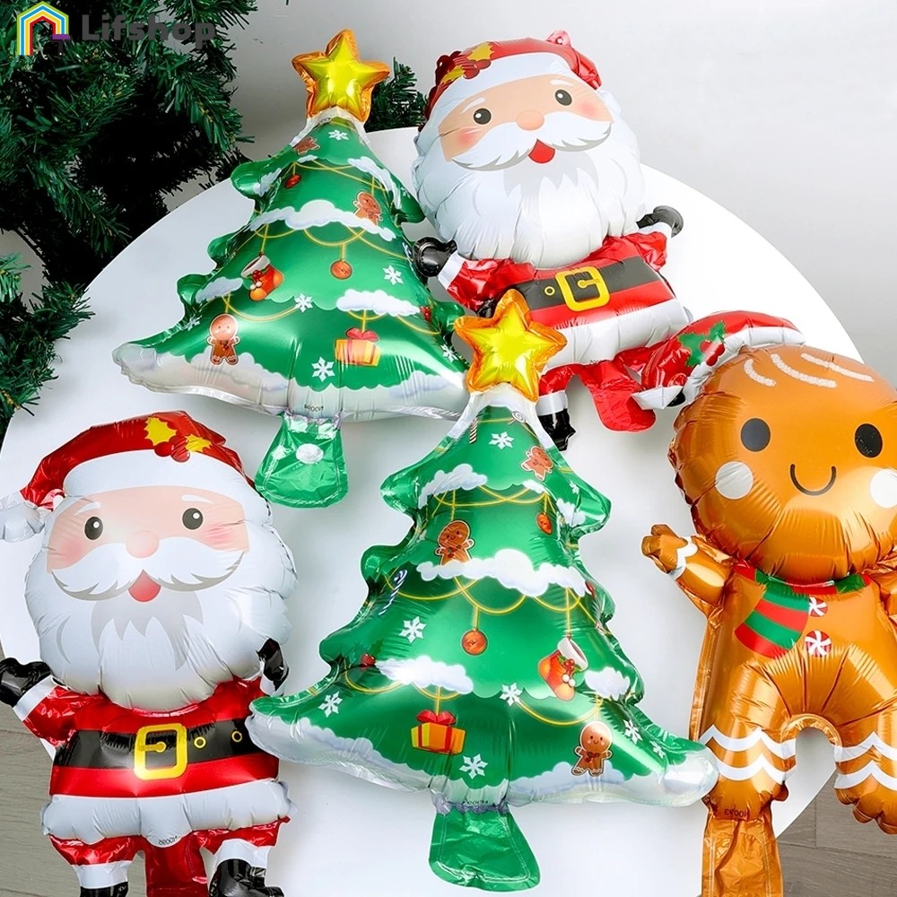 คริสต์มาสซานตาคลอสลูกโป่งฟิล์มอลูมิเนียม-มินิ,ตลก,การ์ตูน-สําหรับธีมพรรคอุปกรณ์ตกแต่ง-ฟอยล์ลูกโป่งขนาดเล็ก-ปีใหม่เด็กของขวัญของเ