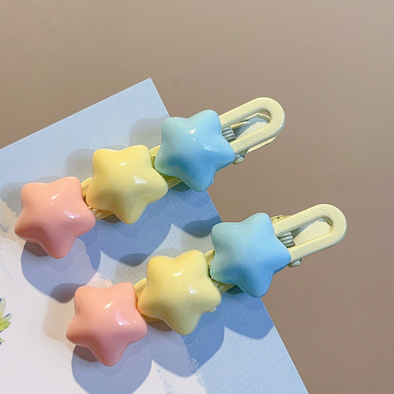น่ารักครีมหวาน Tricolor ดาวห้าแฉก Duckbill คลิปสาวหัวใจคลิปด้านข้างคลิป Bangs Star Hairpin หญิง ราคา ถูกที่สุด ดีลบีเคเค แกลเลอรีภาพที่ 7