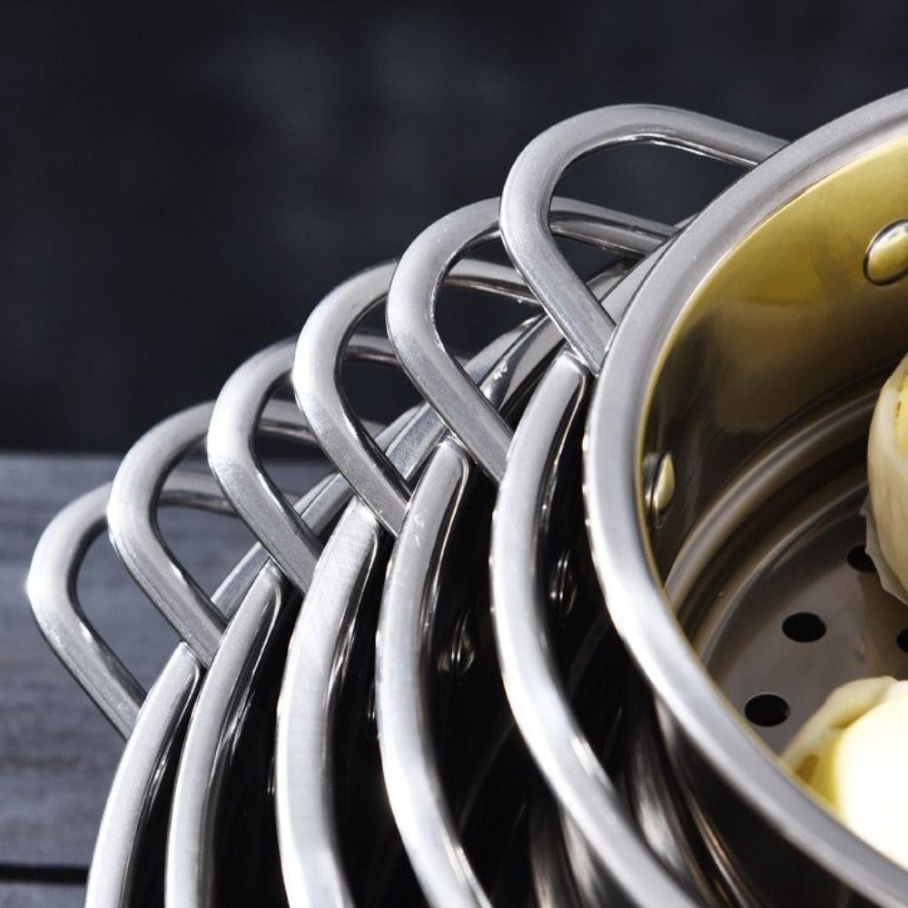 Roundin Steam Rack, 304 สแตนเลสพร้อมตะกร้านึ่งหูคู่,มัลติฟังก์ชั่ครัวเครื่องมือทําอาหาร Generic หม้อนึ่งตาราง - รูปที่ 4