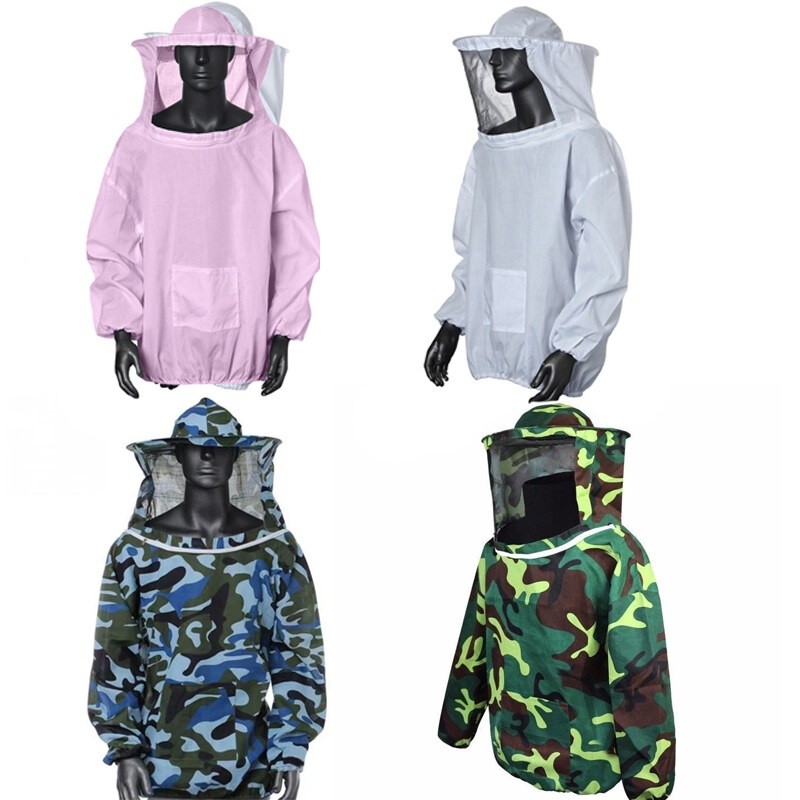 เสื้อแจ็คเก็ตเลี้ยงผึ้ง Professional Total Protection ระบายอากาศได้ดี เสื้อแจ็คเก็ตป้องกันการเลี้ยงผึ้งพร้อมผ้าคลุมหน้า
