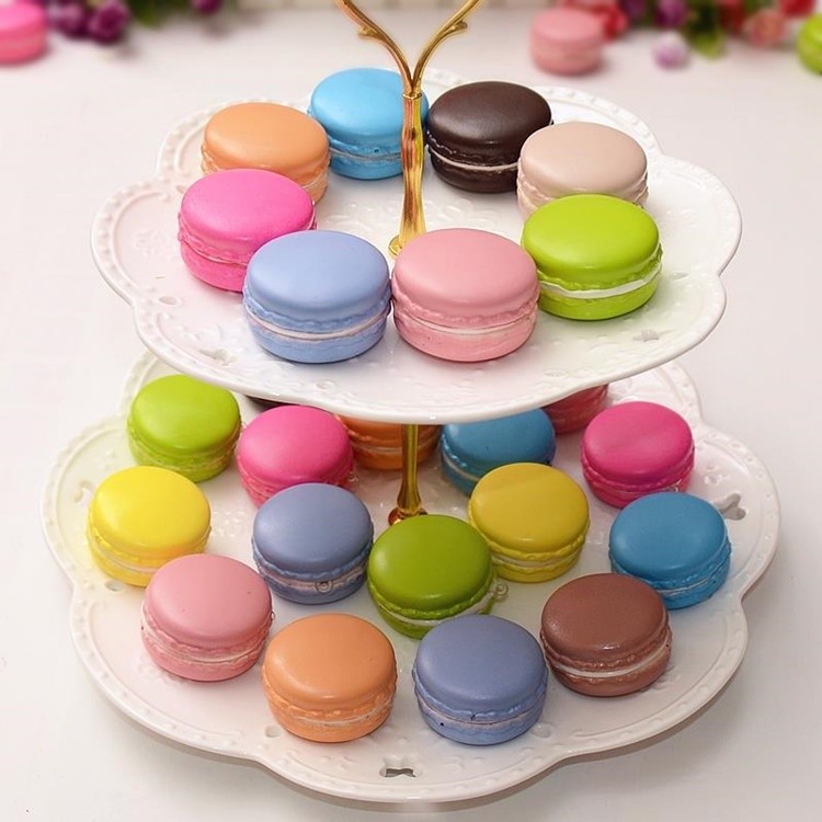 มาการองปลอม มาการอง ผิวสัมผัสยืดหยุ่น นุ่มนิ่ม มี12สี เหมือนของจริง เหมาะเป็นพร็อพถ่ายรูป / ตกแต่งร้าน / ประกอบฉาก