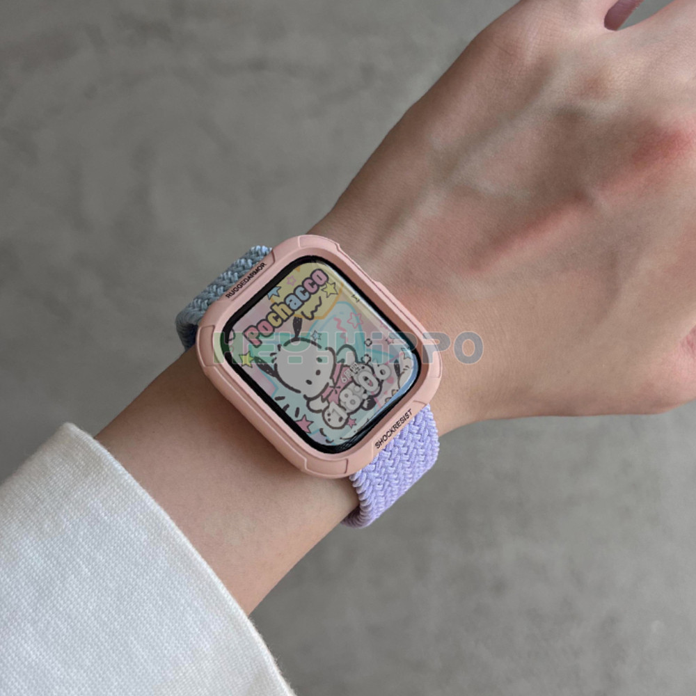 ทอไนลอนสายนาฬิกาสําหรับ iwatch Ultra2 49 มม.สี block หัวเข็มขัดสายนาฬิกาเปลี่ยนในไม่กี่วินาที ultra watchcase สําหรับ iwatch Series 9 8 7 se2 se 6 5 4 45 มม.41 มม.44 มม.40 มม.cas