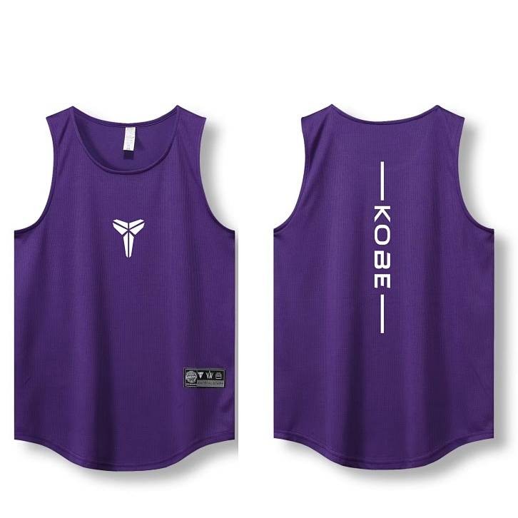 Sports Vest Men's Quick-Drying Jersey Kobe Printed Basketball Vest Men's Summer Loose Fitness Waistcoat Training Wear U9Zx