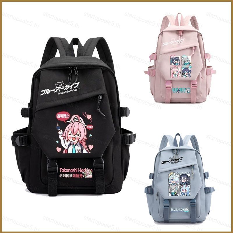 Sta5 Blue Archive กระเป๋าเป้สะพายหลังสําหรับนักเรียนความจุขนาดใหญ่น้ําหนักเบาพิมพ์อเนกประสงค์หญิงน่า