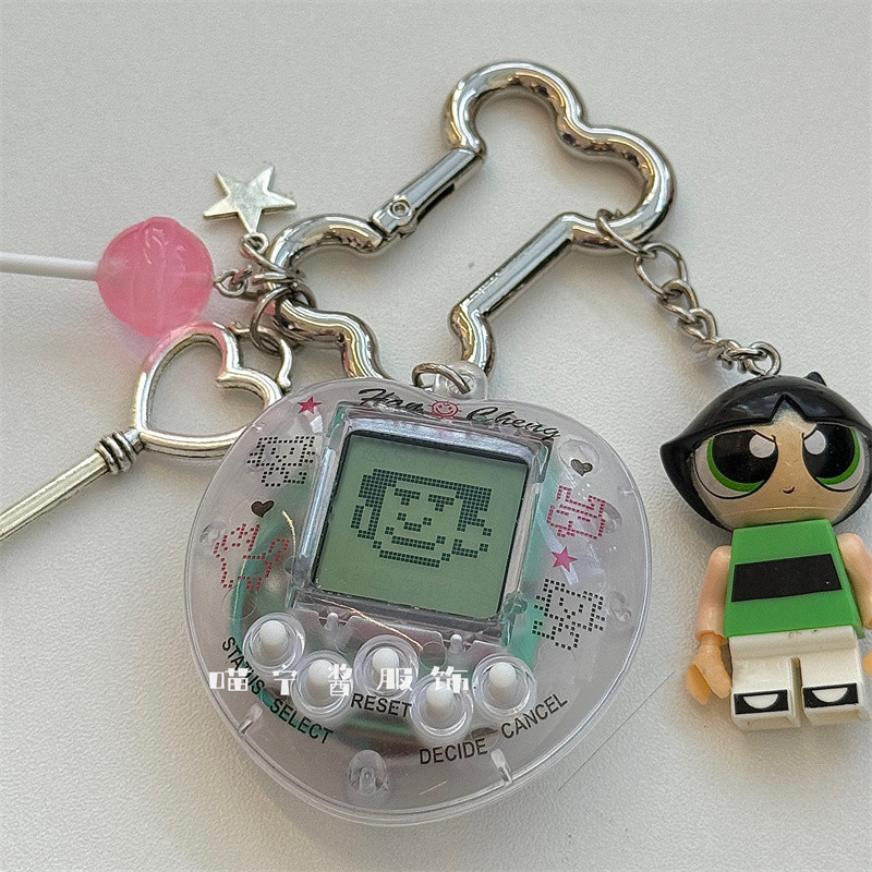 ห้อยกระเป๋า keychain จี้กระเป๋า พวงกุญแจรถ Bag Charm the powerpuff girls บุคลิกภาพสร้างสรรค์น่ารักกระเป๋าจี้เครื่องเกมสัตว์เลี้ยงอิเล็กทรอนิกส์จี้การ์ตูนพวงกุญแจของขวัญที่ไม่ซ้ำกัน - รูปที่ 3