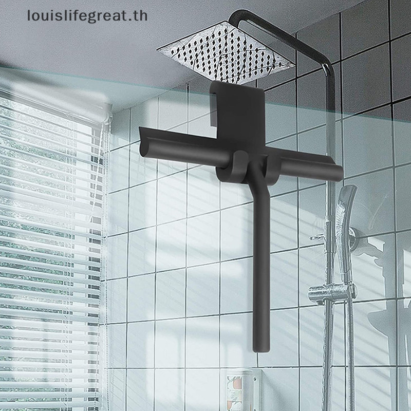 Louislifegreat Shower Squeegee Cleaner สําหรับประตูกระจกฝักบัว Wall Scraper พร้อมผู้ถือซิลิโคนกระจกห้องน้ํา Wiper Scraper ทําความสะอาดกระจกใหม่