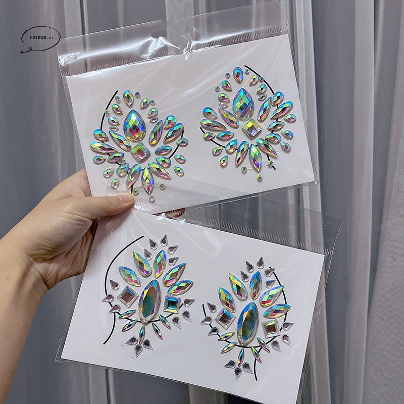 Parade Chest Tattoo สติกเกอร์ Face Jewels 3D Rhinestones Body แต่งหน้า DIY Beauty TH