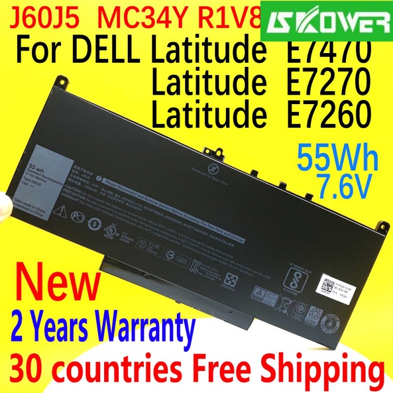 ✿DODOMORN New J60J5 Battery For Dell Latitude E7270 E7260 E7470 451-BBSY Laptop J6OJ5 R1V85 MC34Y 24