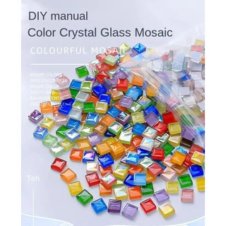 1เซนติเมตรโมเสค DIY อนุภาคขนาดเล็กที่ทำด้วยมือหลักสูตรวัสดุผสมสีคริสตัลศิลปะวัสดุแก้วโมเสคผสมชุด