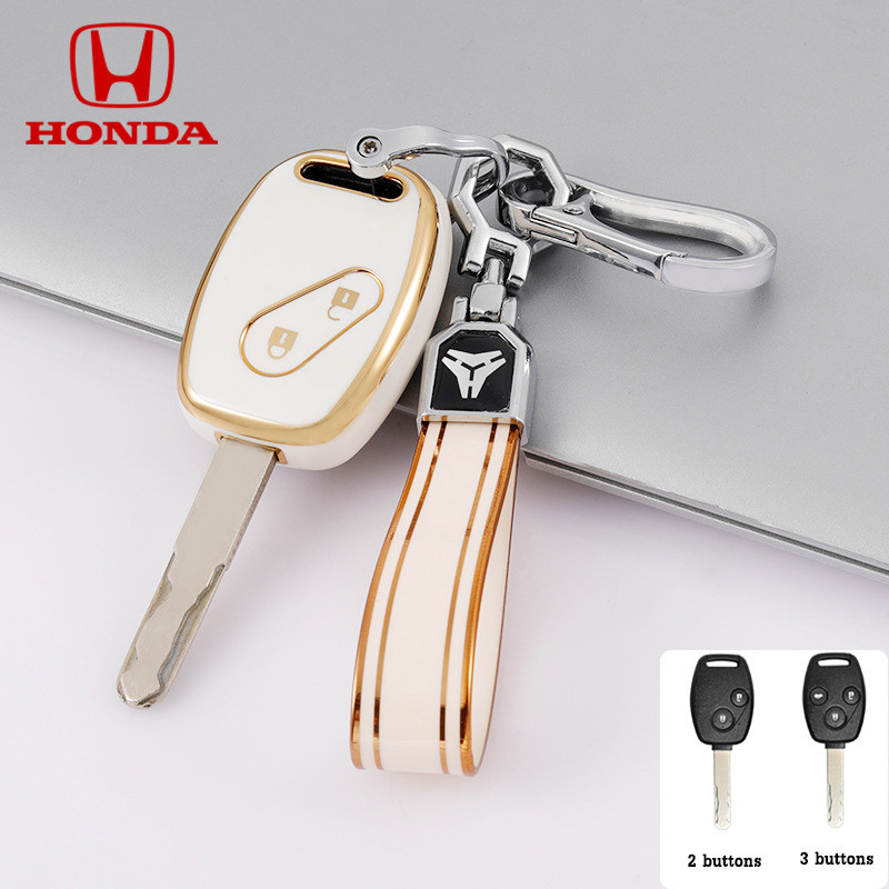 Honda Jazz/City/Brio/Civic/CRV 2006-2008/Accord 2008-2012 รถ TPU 2/3 ปุ่ม Remote Key Cover Case Casing พวงกุญแจ