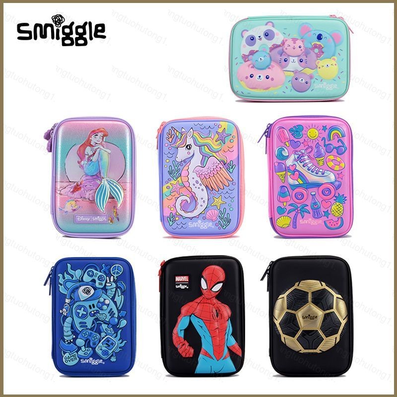 Htg Smiggle นางเงือก ยูนิคอร์น กล่องดินสอ กล่องเครื่องเขียนการ์ตูน นักเรียน ความจุขนาดใหญ่ กล่องดินส