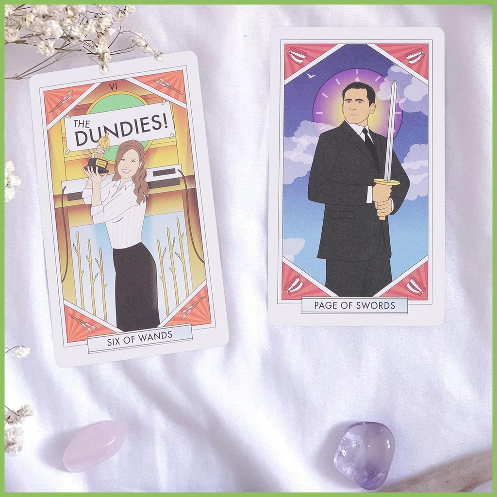 The Unofficial Office Tarot Unofficial สํานักงาน Oracle การ์ดเกมกระดานชุดไพ่ทาโรต์ Fate Divination การ์ดเกม qiazhilth