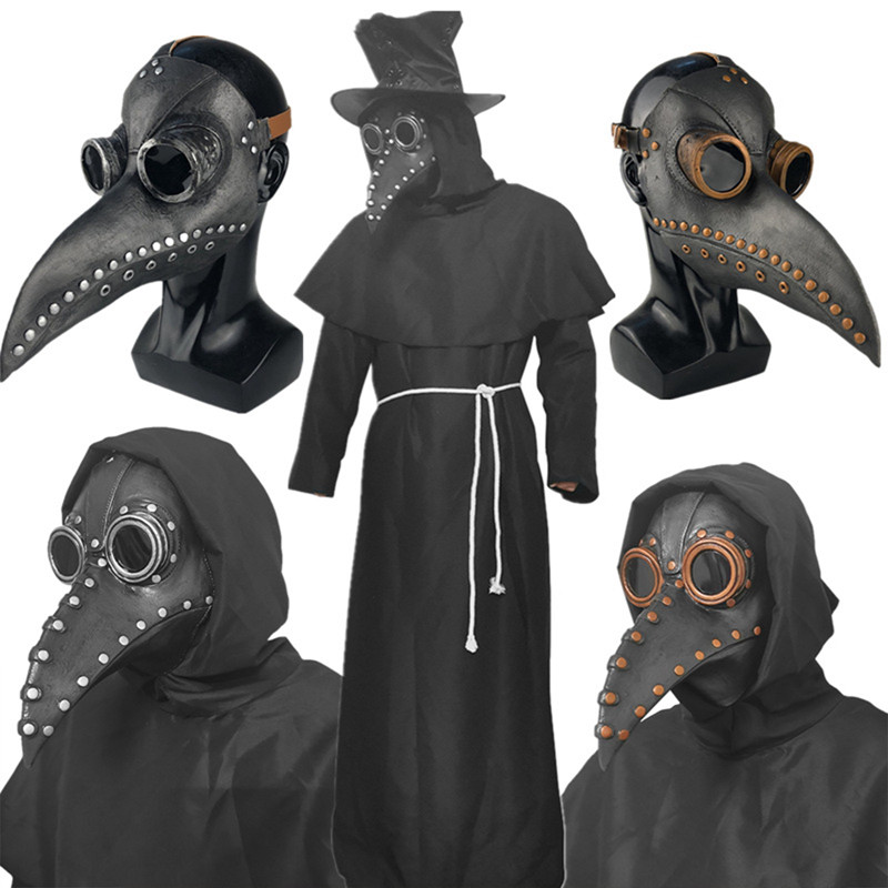 Bcf ฮาโลวีน Plague Doctor จมูกยาวนก Beek Steampunk แก๊ส Latex Face คอสเพลย์ Prop สําหรับเด็กและผู้ให